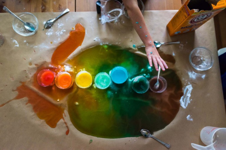 Rainbow colored pain on Adobe Stock Images