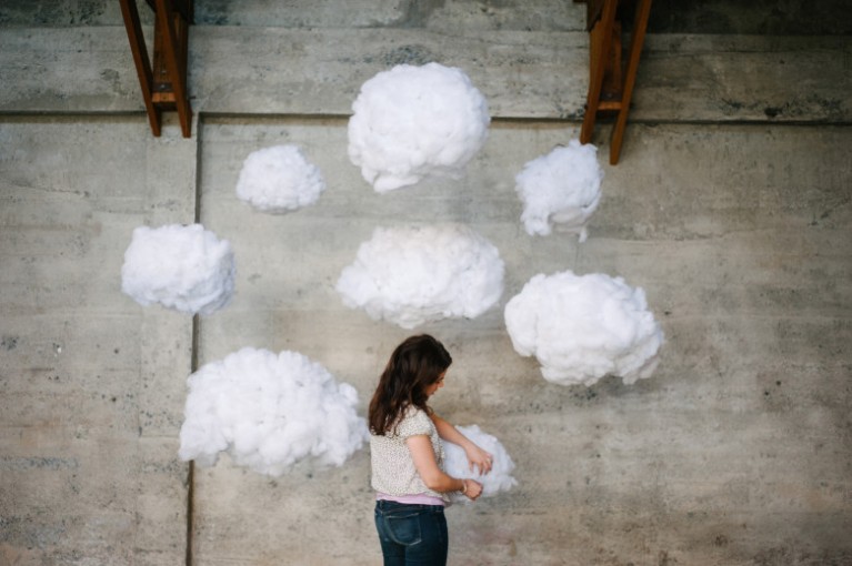 DIY clouds as a photo backdrop