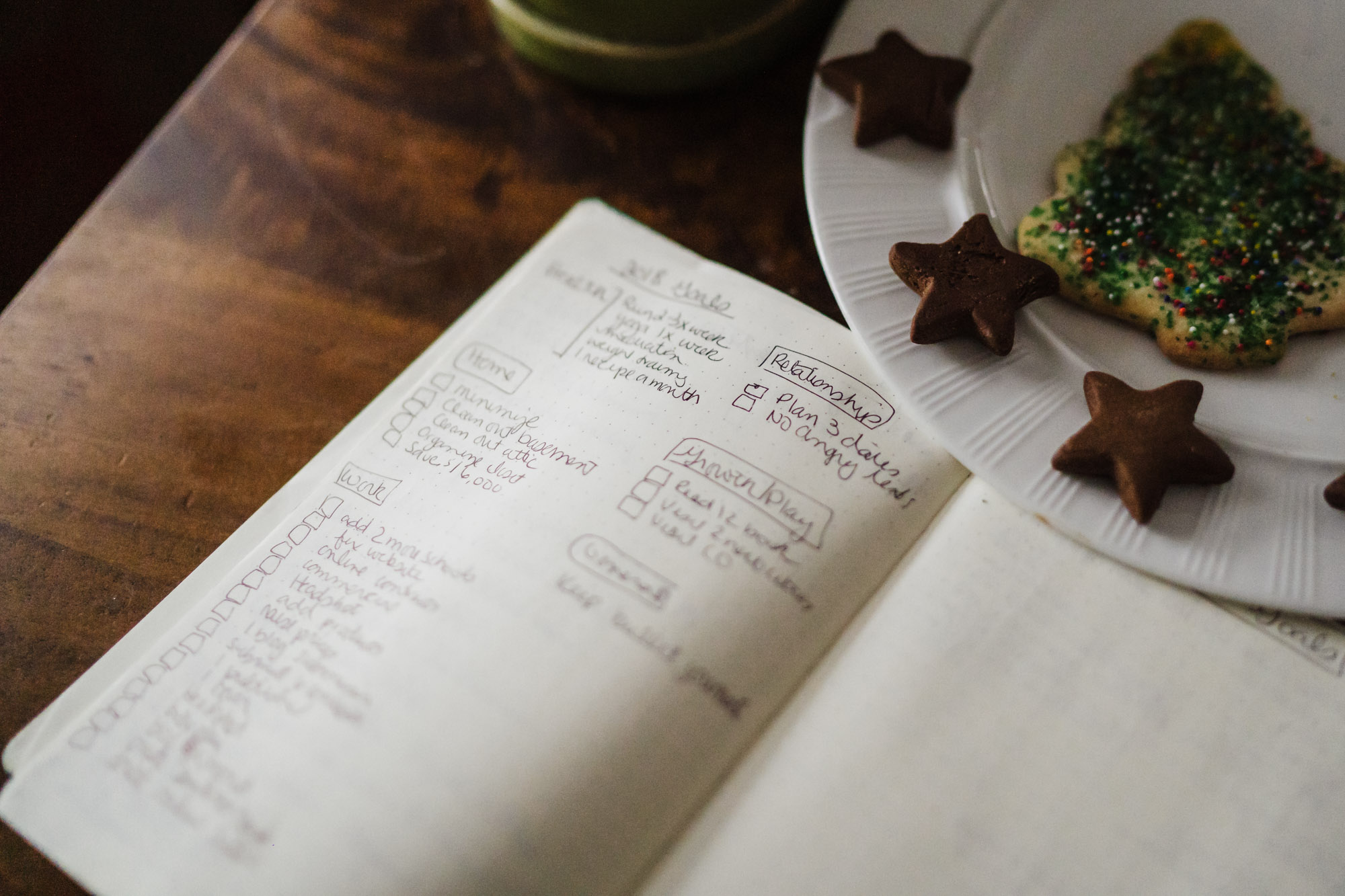Goal Setting-2 photography goals listed in a bullet journal