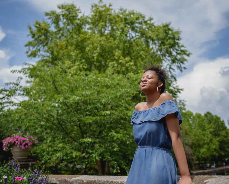 Senior photo of a teen girl