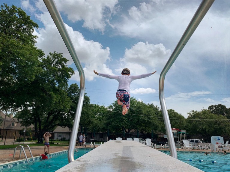 smartphone 365 project, photo of boy jumping off diving board