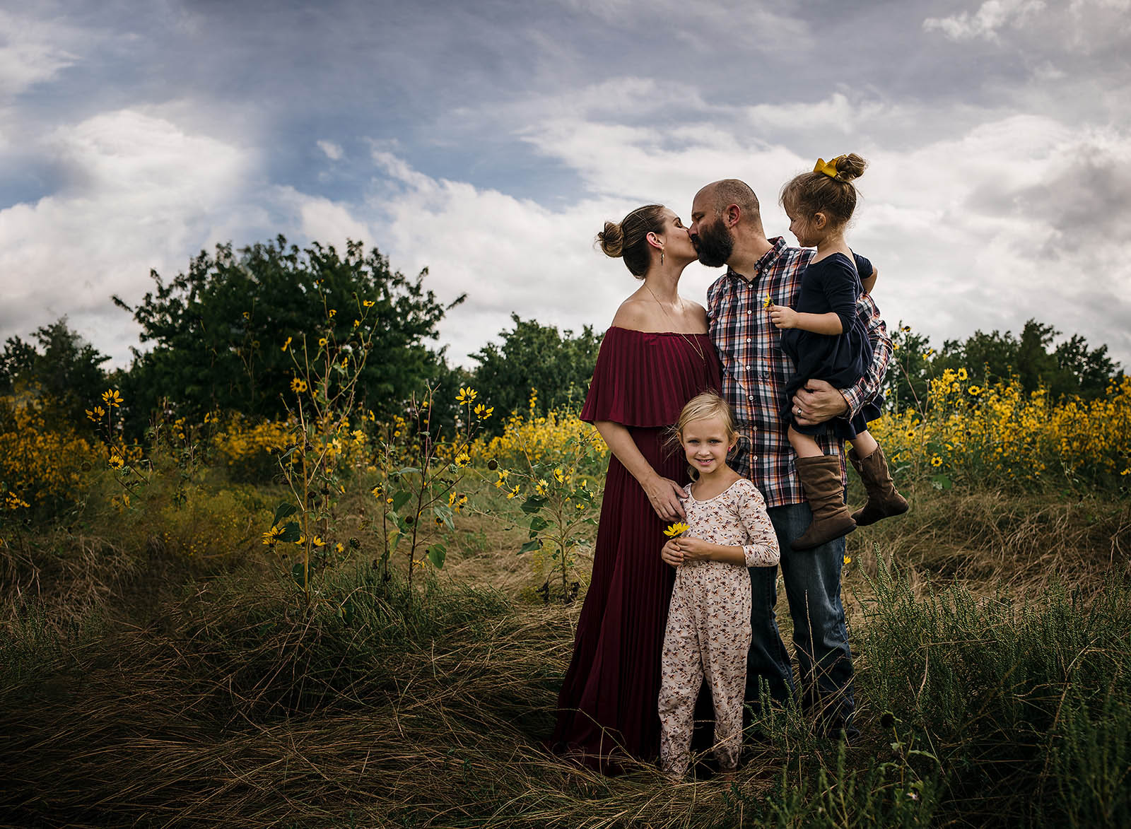 preparing-digital-images-for-print-kate-luber-01 A family stands in a field of flowers in this printed photo